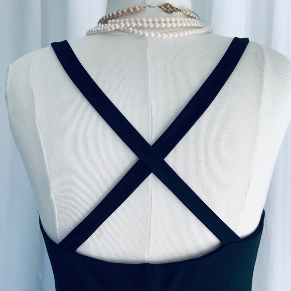 Lauren Ralph Lauren Black & Gold Midi Dress M - Picture 5 of 6